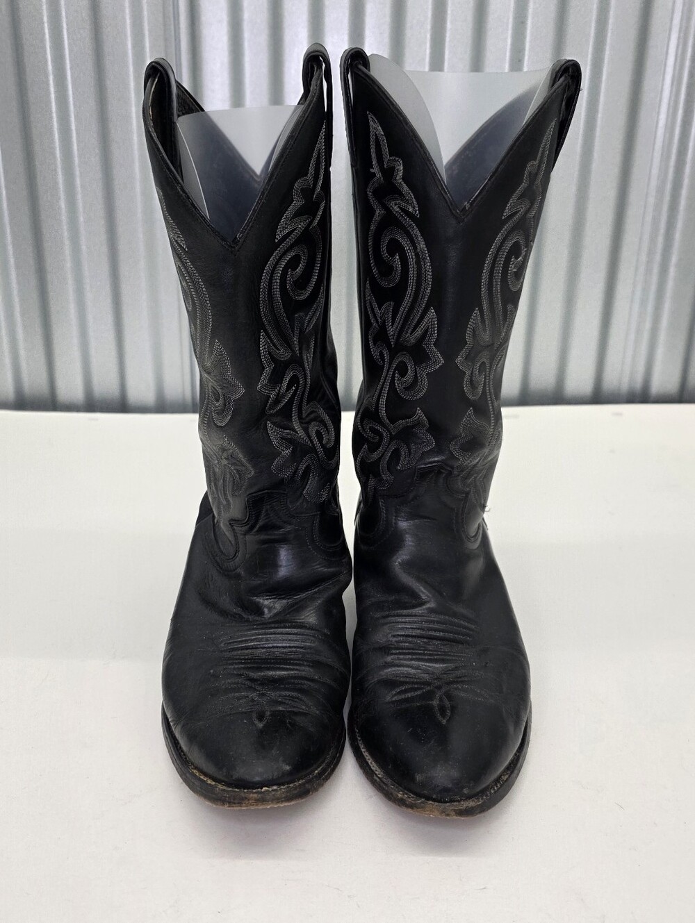 Justin Boots Mens Classic Western Cowboy Black London Calf 1409 Sz 9.5 EEE